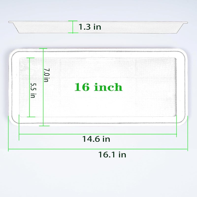 VUWEZ 2 Pack of Plastic Plant Tray Saucer Rectangular 16 inch, Plant Trays Saucers for Indoors Outdoor, Plant Water Drip Tray for Flower Pot Planter, Windowsill Plant Tray (7.0 X 16.1'', Black) - Image 2